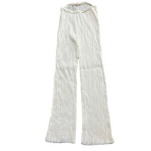 Four Three Seven- Off White Ribbed Pants